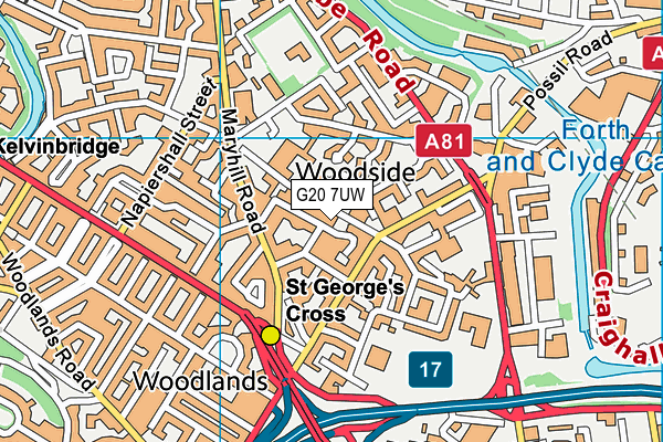 G20 7UW map - OS VectorMap District (Ordnance Survey)