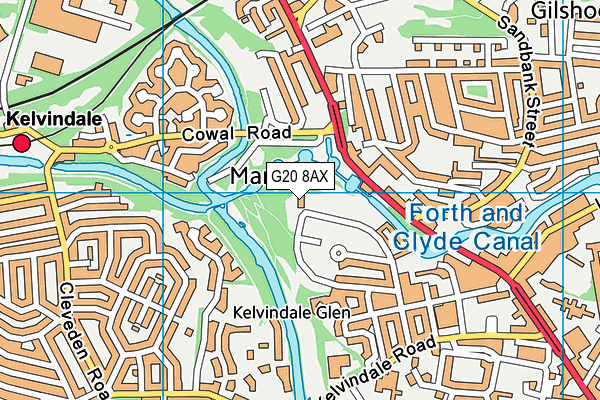 G20 8AX map - OS VectorMap District (Ordnance Survey)
