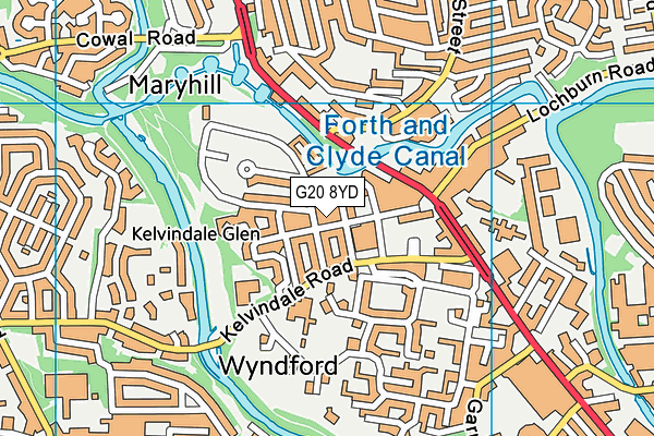 G20 8YD map - OS VectorMap District (Ordnance Survey)