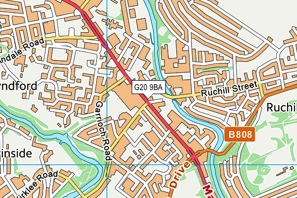 G20 9BA map - OS VectorMap District (Ordnance Survey)
