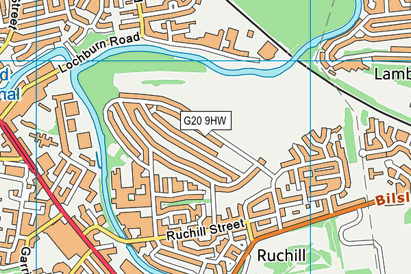 G20 9HW map - OS VectorMap District (Ordnance Survey)