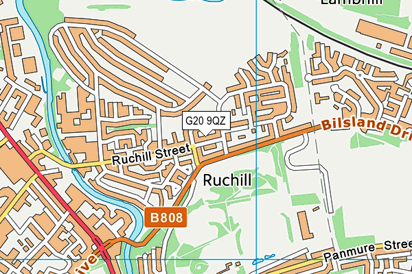 G20 9QZ map - OS VectorMap District (Ordnance Survey)