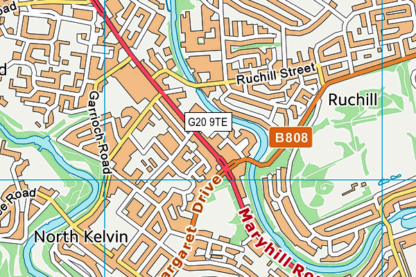 G20 9TE map - OS VectorMap District (Ordnance Survey)