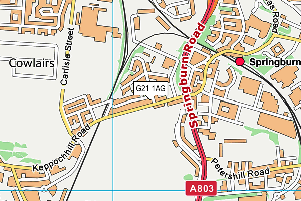 G21 1AG map - OS VectorMap District (Ordnance Survey)