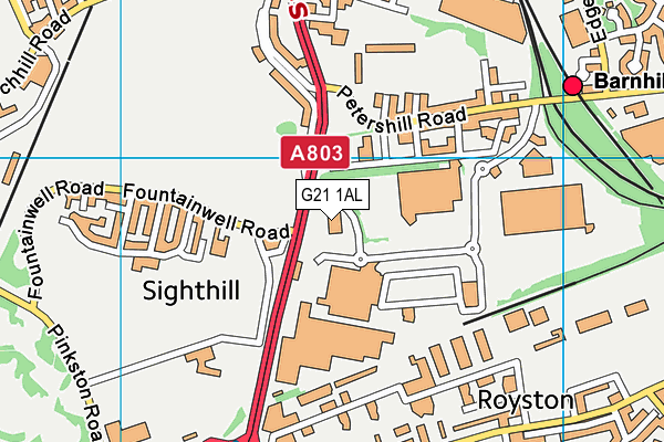 G21 1AL map - OS VectorMap District (Ordnance Survey)