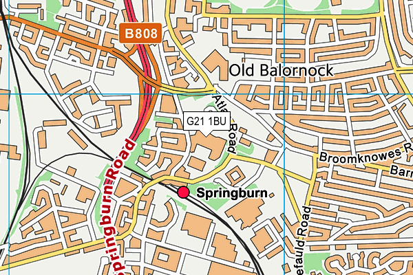 G21 1BU map - OS VectorMap District (Ordnance Survey)