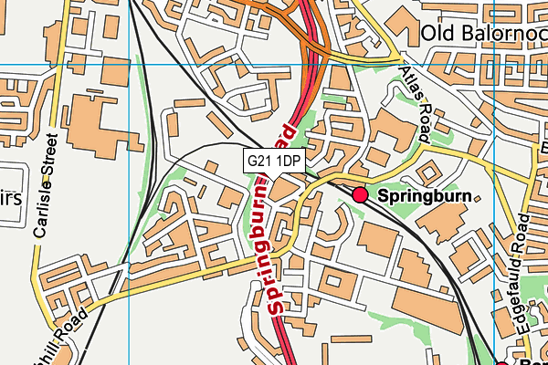 G21 1DP map - OS VectorMap District (Ordnance Survey)