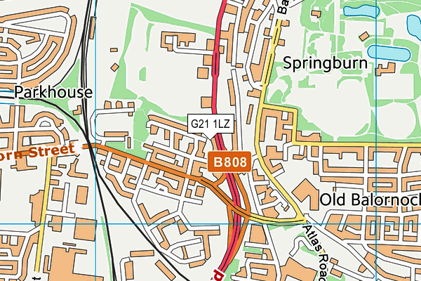 G21 1LZ map - OS VectorMap District (Ordnance Survey)