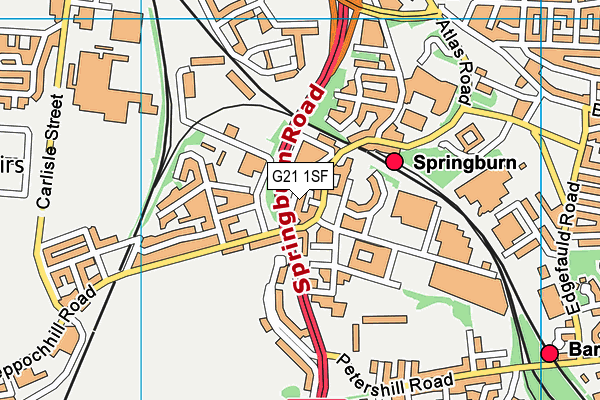 G21 1SF map - OS VectorMap District (Ordnance Survey)
