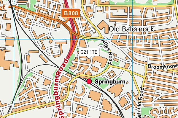 G21 1TE map - OS VectorMap District (Ordnance Survey)