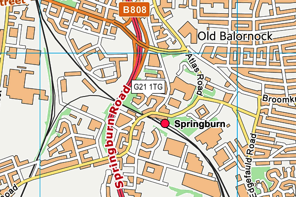 G21 1TG map - OS VectorMap District (Ordnance Survey)