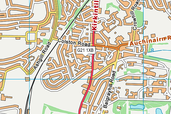 G21 1XB map - OS VectorMap District (Ordnance Survey)