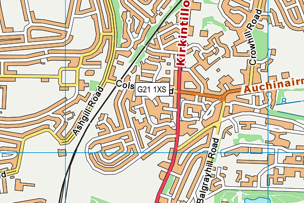G21 1XS map - OS VectorMap District (Ordnance Survey)