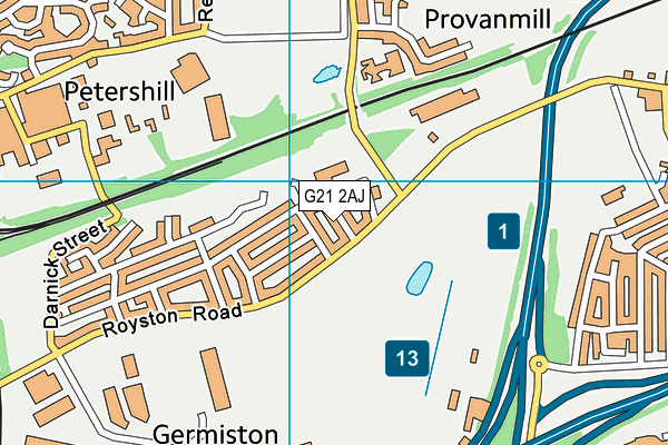 G21 2AJ map - OS VectorMap District (Ordnance Survey) G21 2AJ map - OS VectorMap District (Ordnance Survey)