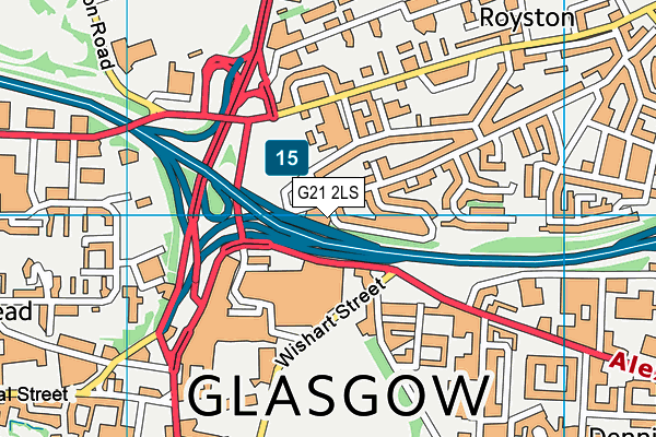 G21 2LS map - OS VectorMap District (Ordnance Survey)