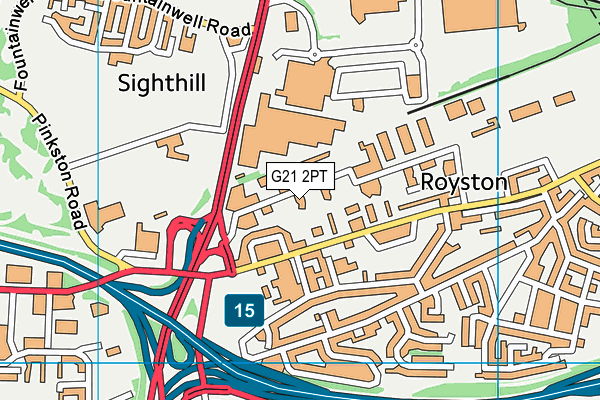 G21 2PT map - OS VectorMap District (Ordnance Survey)