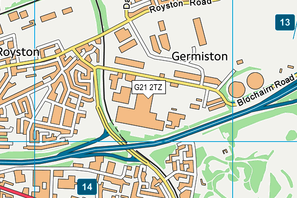 G21 2TZ map - OS VectorMap District (Ordnance Survey) G21 2TZ map - OS VectorMap District (Ordnance Survey)