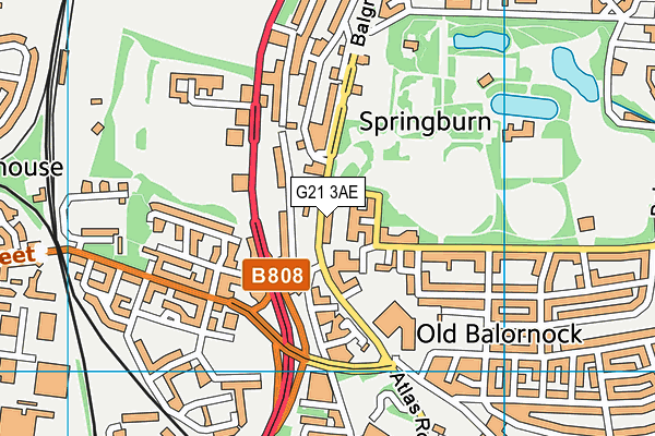 G21 3AE map - OS VectorMap District (Ordnance Survey)