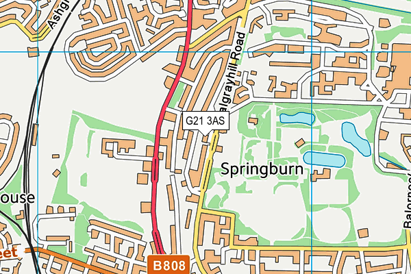G21 3AS map - OS VectorMap District (Ordnance Survey)