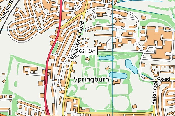 G21 3AY map - OS VectorMap District (Ordnance Survey)