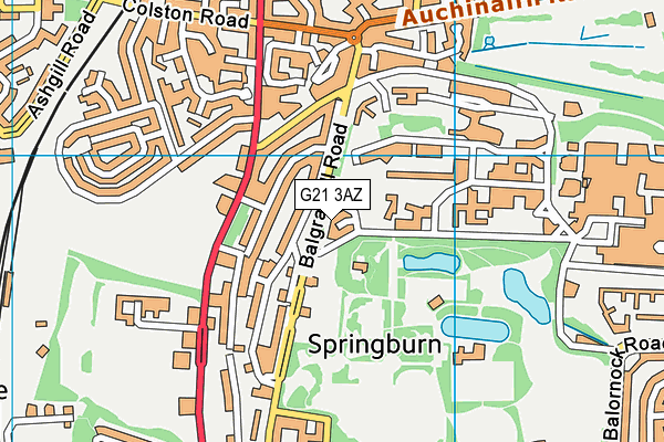 G21 3AZ map - OS VectorMap District (Ordnance Survey)