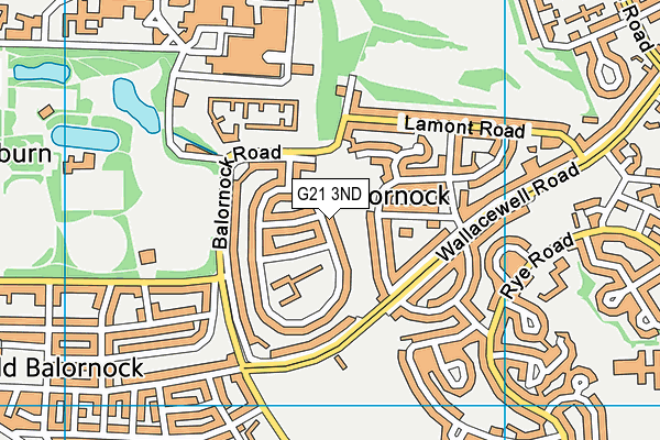G21 3ND map - OS VectorMap District (Ordnance Survey)