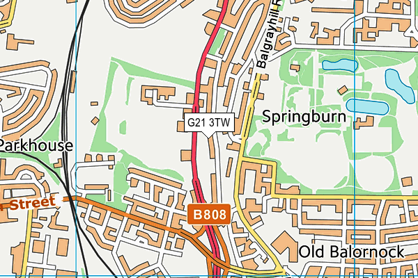 G21 3TW map - OS VectorMap District (Ordnance Survey)