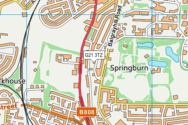 G21 3TZ map - OS VectorMap District (Ordnance Survey)