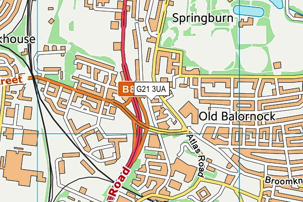 G21 3UA map - OS VectorMap District (Ordnance Survey)