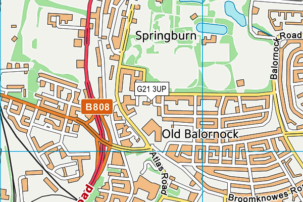 G21 3UP map - OS VectorMap District (Ordnance Survey)