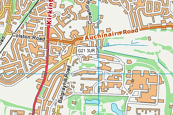 G21 3UR map - OS VectorMap District (Ordnance Survey)