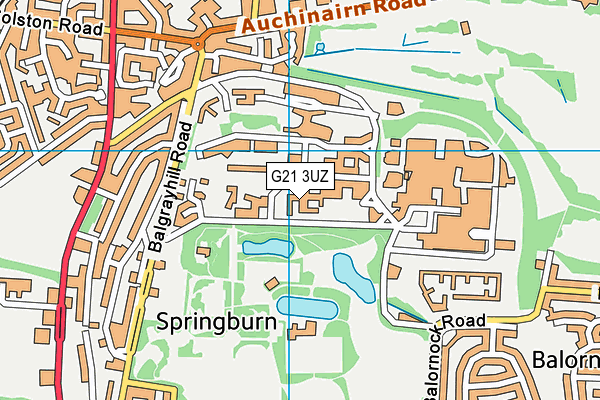G21 3UZ map - OS VectorMap District (Ordnance Survey)