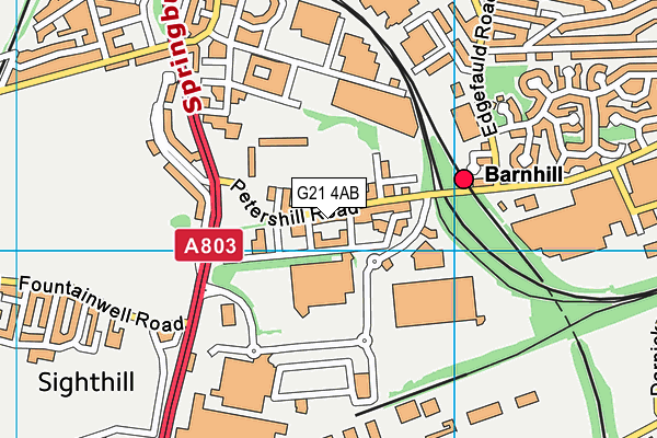 G21 4AB map - OS VectorMap District (Ordnance Survey)