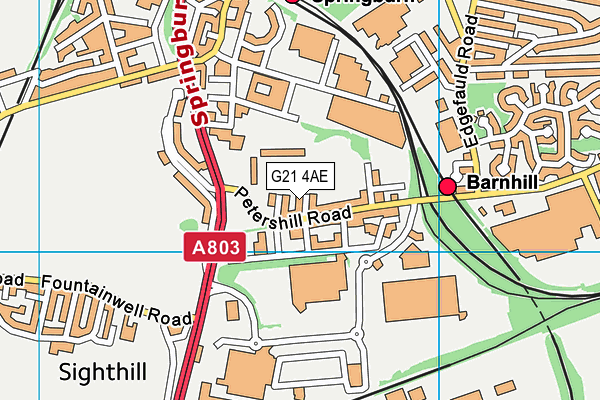 G21 4AE map - OS VectorMap District (Ordnance Survey)