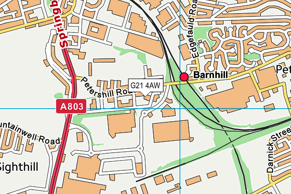 G21 4AW map - OS VectorMap District (Ordnance Survey)