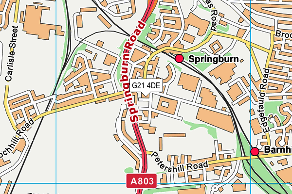 G21 4DE map - OS VectorMap District (Ordnance Survey)