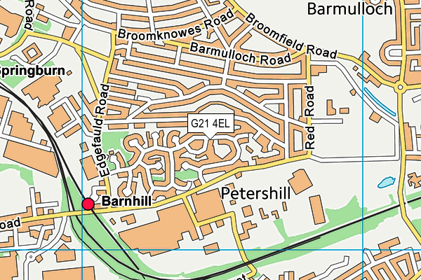 G21 4EL map - OS VectorMap District (Ordnance Survey)