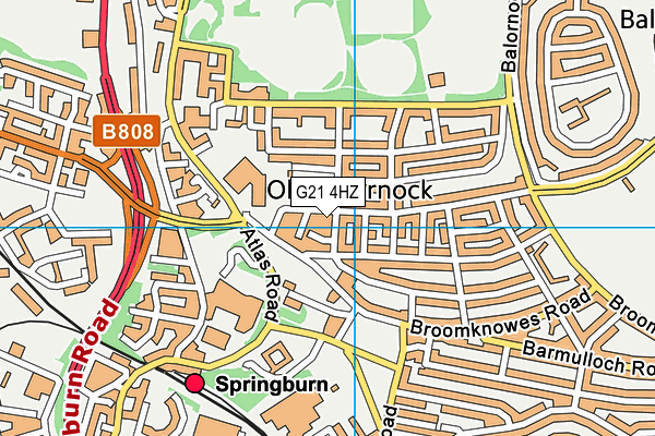 G21 4HZ map - OS VectorMap District (Ordnance Survey)