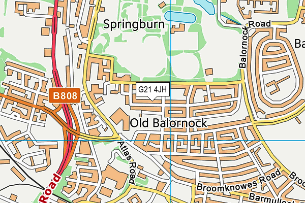 G21 4JH map - OS VectorMap District (Ordnance Survey)
