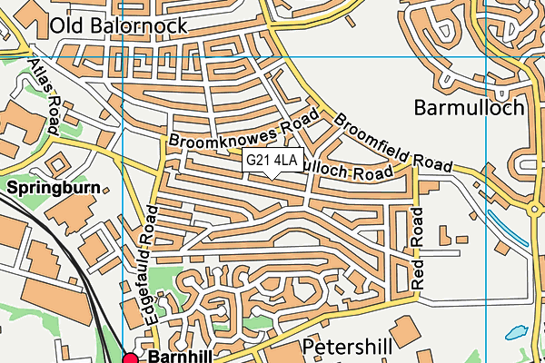 G21 4LA map - OS VectorMap District (Ordnance Survey)