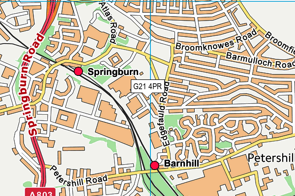 G21 4PR map - OS VectorMap District (Ordnance Survey)