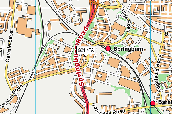 G21 4TA map - OS VectorMap District (Ordnance Survey)