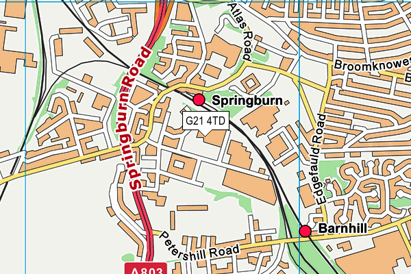 G21 4TD map - OS VectorMap District (Ordnance Survey)