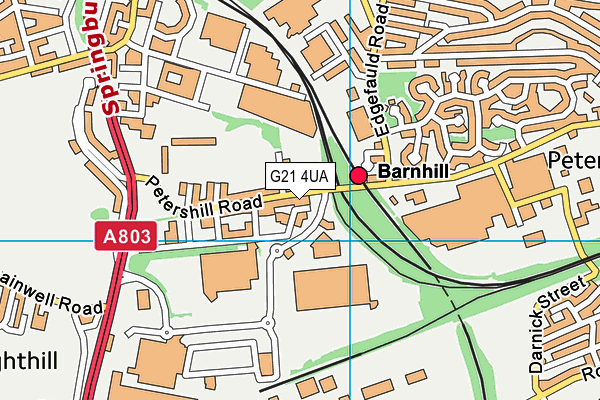 G21 4UA map - OS VectorMap District (Ordnance Survey)