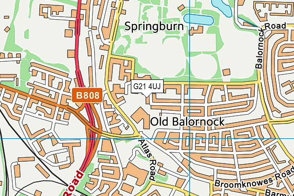 G21 4UJ map - OS VectorMap District (Ordnance Survey)
