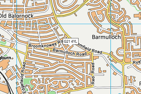 G21 4YL map - OS VectorMap District (Ordnance Survey)