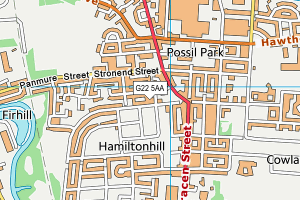 G22 5AA map - OS VectorMap District (Ordnance Survey)