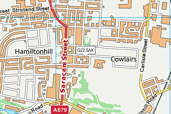 G22 5AX map - OS VectorMap District (Ordnance Survey)