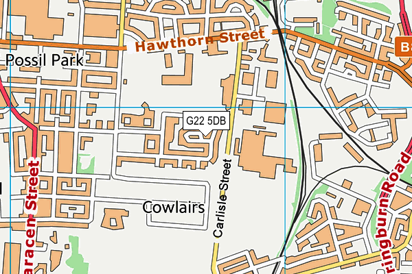 G22 5DB map - OS VectorMap District (Ordnance Survey)