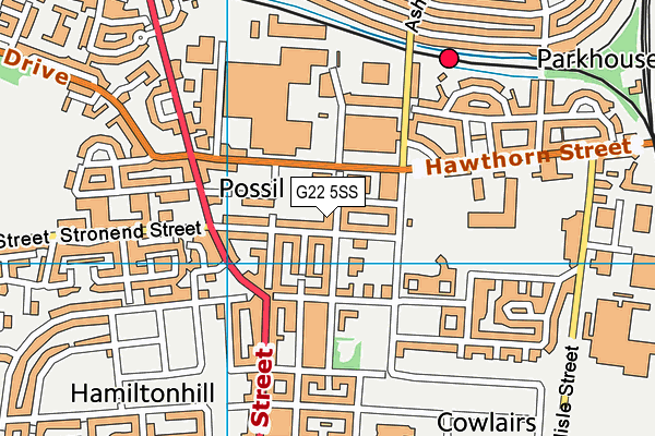 G22 5SS map - OS VectorMap District (Ordnance Survey)